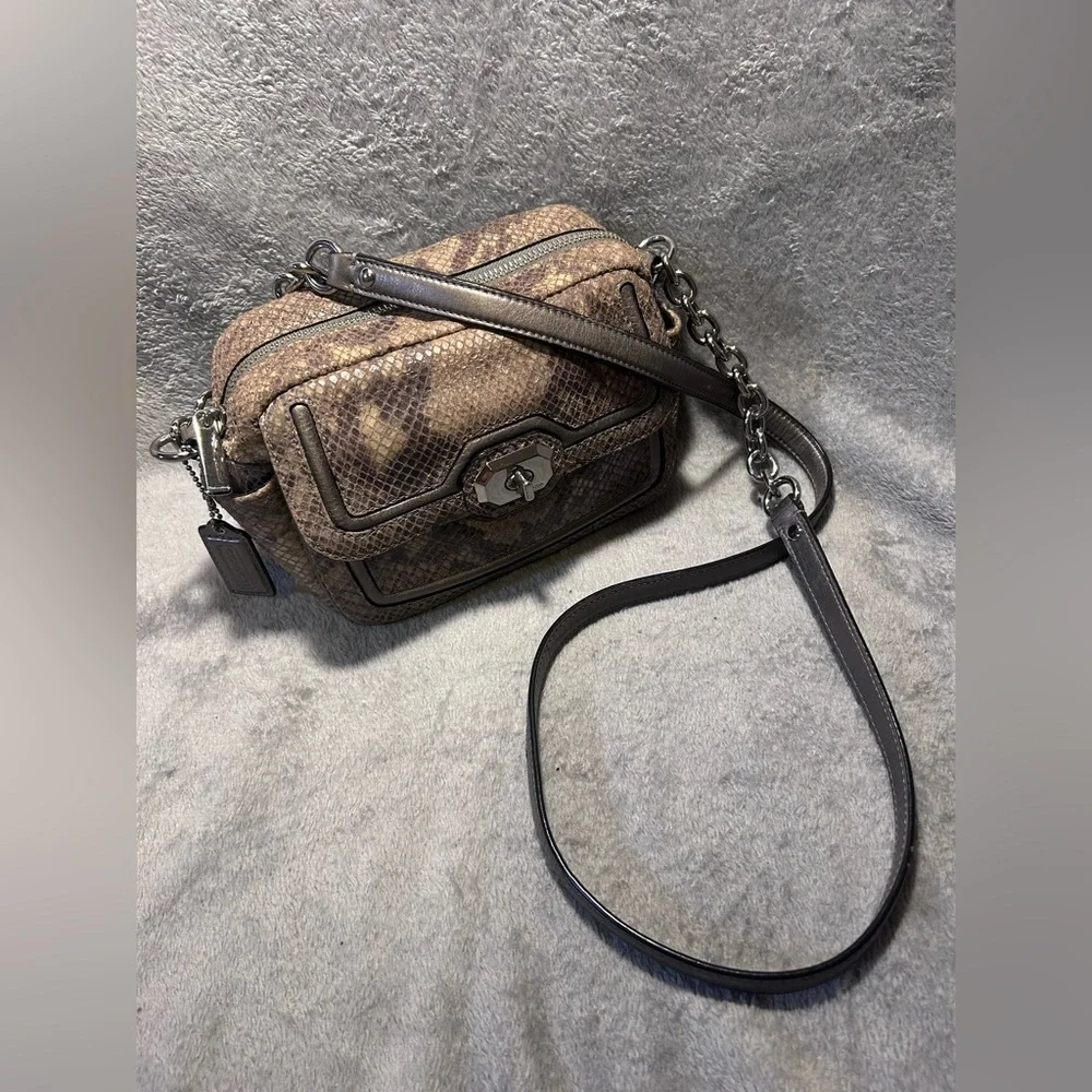 Coach Campbell Exotic Leather Python Crossbody Bag - Picture 4 of 14